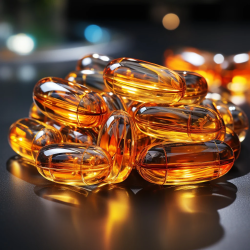 An image of yellow and orange translucent jello-pills